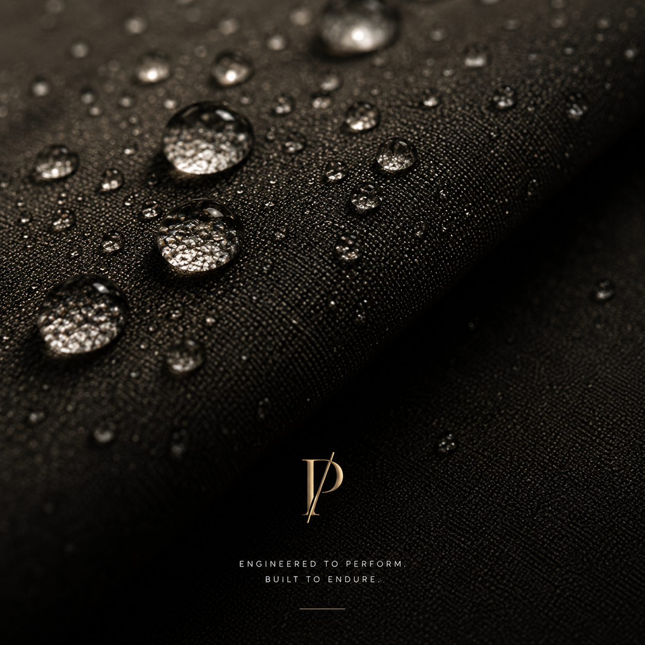 Water beading on matte technical fabric